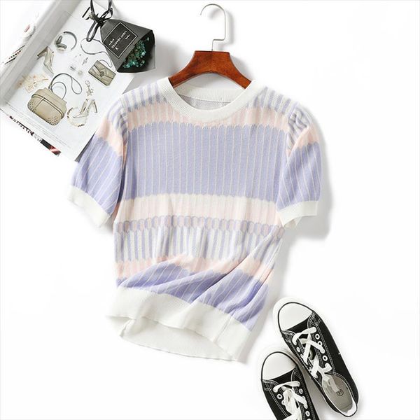 women summer knitting pullover sweaters casual o neck short sleeve knitting striped sweater jumper lady botom tee wdc3653, White;black
women summer knitting pullover sweaters casual o neck short sleeve knitting striped sweater jumper lady botom tee wdc3653, White;black