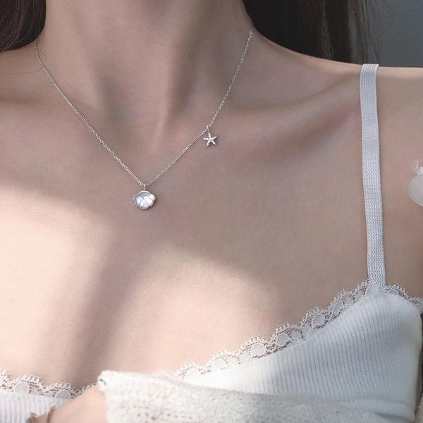 925 silver necklace for women chain necklace with shell star pendant fashion for girls 925 silver accessories
925 silver necklace for women chain necklace with shell star pendant fashion for girls 925 silver accessories