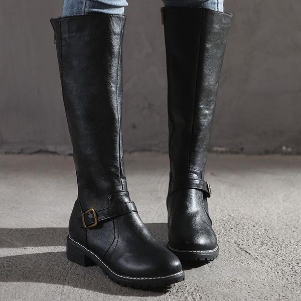 boots leather knee high for women wide calf 2021 vitage winter fashion zipper motorcycle shoes female botas mujer, Black
boots leather knee high for women wide calf 2021 vitage winter fashion zipper motorcycle shoes female botas mujer, Black