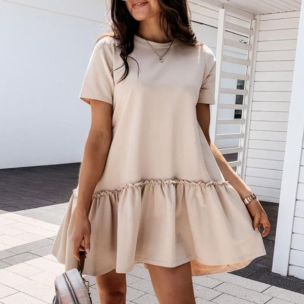 women dress summer fashion ruffle solid o neck loose white short sleeve casual plus size ladies dress 2020 new, Black;gray
women dress summer fashion ruffle solid o neck loose white short sleeve casual plus size ladies dress 2020 new, Black;gray
