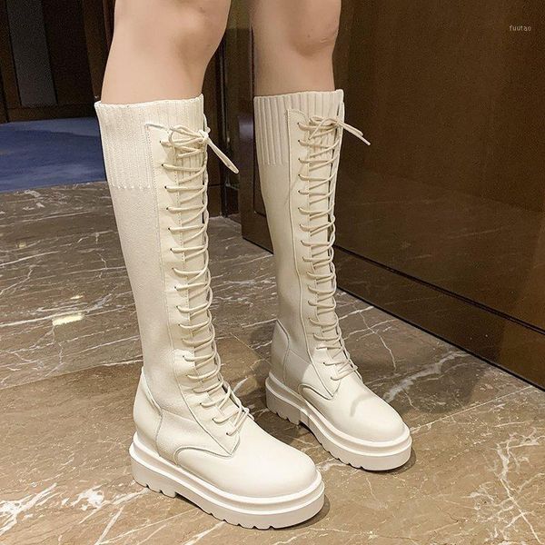 lucyever elastic cloth patchwork platform knee high boots women autumn height increasing long boots woman slip on botas mujer1, Black
lucyever elastic cloth patchwork platform knee high boots women autumn height increasing long boots woman slip on botas mujer1, Black