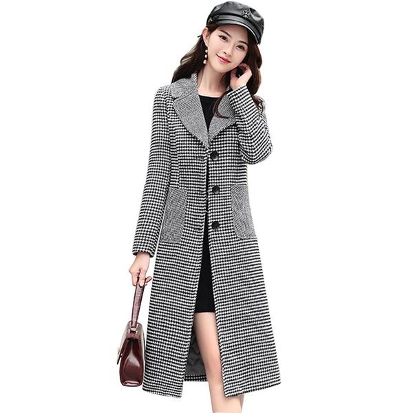 wmswjh new 2020 autumn winter long coats plaid jacket warm woolen coat ladies thick slim manto feminino female outwears on117, Black
wmswjh new 2020 autumn winter long coats plaid jacket warm woolen coat ladies thick slim manto feminino female outwears on117, Black
