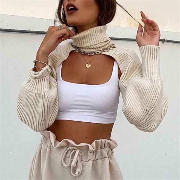 blsqr women turtleneck crop sweater 2021 fashion ladies lantern sleeve chic female streetwear solid sweater, White
blsqr women turtleneck crop sweater 2021 fashion ladies lantern sleeve chic female streetwear solid sweater, White