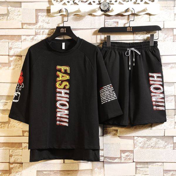 men's japanese streetwear sets summer t-shirt shorts men print hip hop punk tracksuit korean clothes male kg-12, Gray
men's japanese streetwear sets summer t-shirt shorts men print hip hop punk tracksuit korean clothes male kg-12, Gray