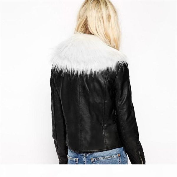 autumn and winter women's zipper locomotive pu leather jacket coats female high imitation fur fur collar stitching jacket fashio, Black
autumn and winter women's zipper locomotive pu leather jacket coats female high imitation fur fur collar stitching jacket fashio, Black