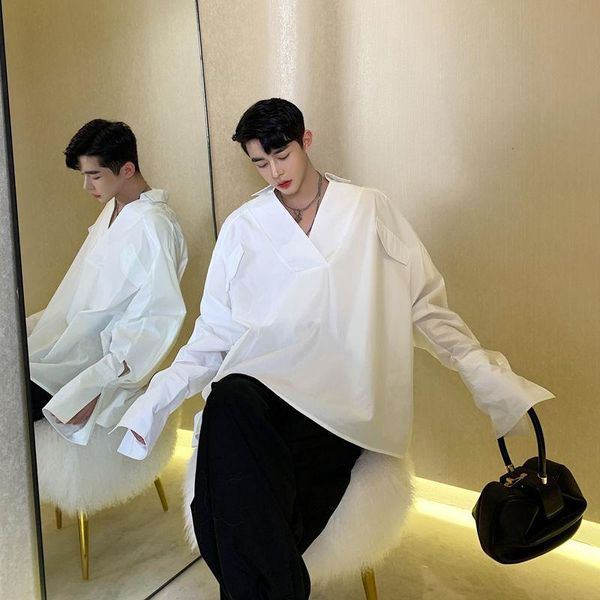 men's casual shirts 2021 spring and autumn youth solid color front short back long loose sleeve shirt fashion wild shirtm-xl, White;black
men's casual shirts 2021 spring and autumn youth solid color front short back long loose sleeve shirt fashion wild shirtm-xl, White;black