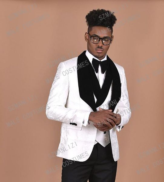 2019 new custom made groom tuxedos white man black velvet lapel groomsman men wedding suits bridegroom jacket+pant+vest+bow, Black;gray
2019 new custom made groom tuxedos white man black velvet lapel groomsman men wedding suits bridegroom jacket+pant+vest+bow, Black;gray