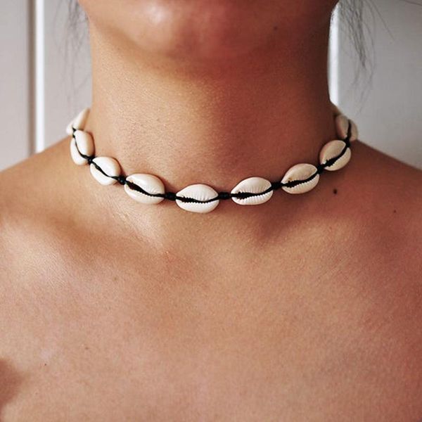 black rope chain natural seashell choker necklace collar necklace shell choker for summer beach jewelry gift, Silver
black rope chain natural seashell choker necklace collar necklace shell choker for summer beach jewelry gift, Silver