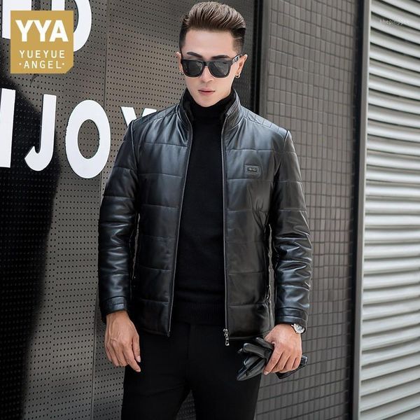 men's leather & faux winter mens 100% real down jacket stand collar slim fit warm bikers outerwear coat sheepskin genuine 4xl1, Black
men's leather & faux winter mens 100% real down jacket stand collar slim fit warm bikers outerwear coat sheepskin genuine 4xl1, Black