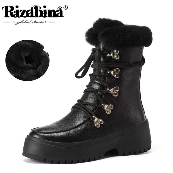 boots rizabina women snow real leather plush fur warm winter shoes woman high heel short lady footwear platform size 34-39, Black
boots rizabina women snow real leather plush fur warm winter shoes woman high heel short lady footwear platform size 34-39, Black