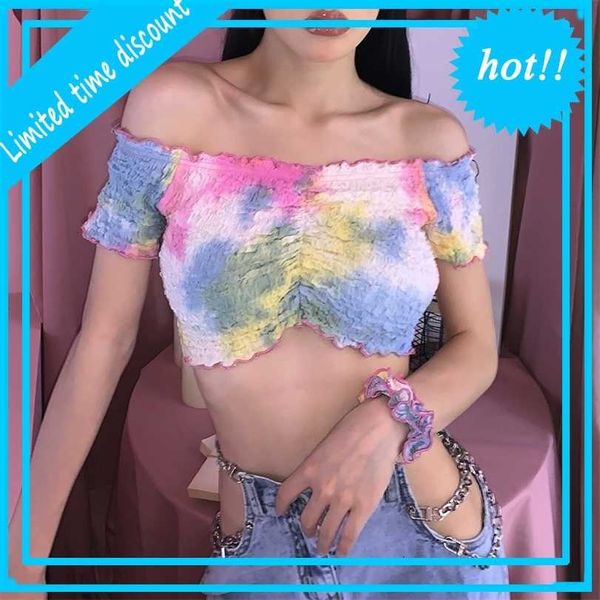 wind 2021 women's summer new products splicing v-neck auricular edge navel t-shirt for women, White
wind 2021 women's summer new products splicing v-neck auricular edge navel t-shirt for women, White
