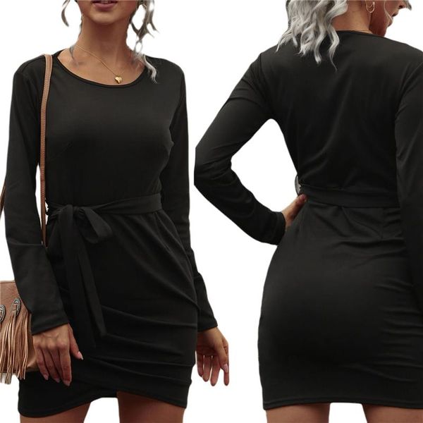 women's solid dress high-waist midi long sleeve round neck fall girl tummy control a-line clothes, Black;gray
women's solid dress high-waist midi long sleeve round neck fall girl tummy control a-line clothes, Black;gray