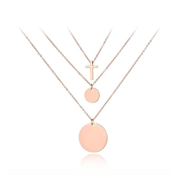 chokers bohemia titanium stainless steel three-layer round tag & cross necklaces jewelry pendant chain necklace for women n19077, Golden;silver
chokers bohemia titanium stainless steel three-layer round tag & cross necklaces jewelry pendant chain necklace for women n19077, Golden;silver