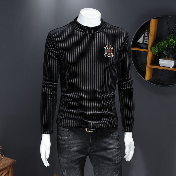 tide embroidery striped high neck bottoming shirt men plus velvet thick gold velvet long-sleeved autumn and winter repair body shirt, White;black
tide embroidery striped high neck bottoming shirt men plus velvet thick gold velvet long-sleeved autumn and winter repair body shirt, White;black