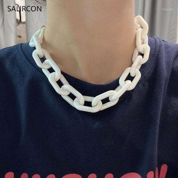 salircon minimalist white acrylic choker necklace punk thick clavicle chain collares short necklace women men neck jewelry1, Golden;silver
salircon minimalist white acrylic choker necklace punk thick clavicle chain collares short necklace women men neck jewelry1, Golden;silver