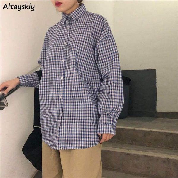 blouses shirts women plaid all-match students single breasted womens korean style simple comfortable plus size chic, White
blouses shirts women plaid all-match students single breasted womens korean style simple comfortable plus size chic, White