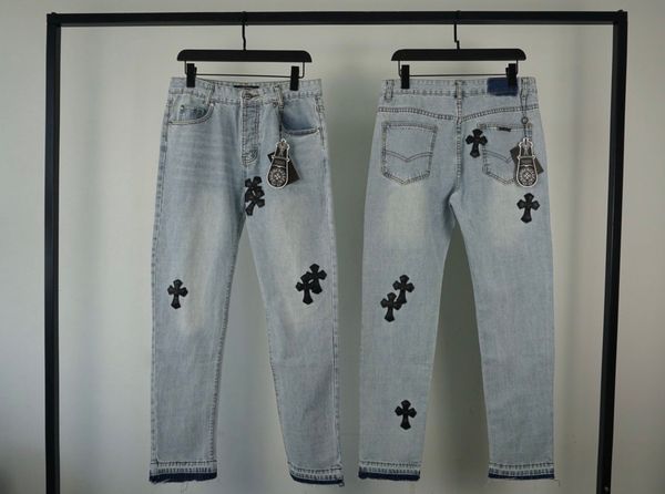 2020ss chrome ch hearts cross embroidered lambskin heavy silver button straight washed jeans high street heavy industry casual pants -xxl, Blue
2020ss chrome ch hearts cross embroidered lambskin heavy silver button straight washed jeans high street heavy industry casual pants -xxl, Blue