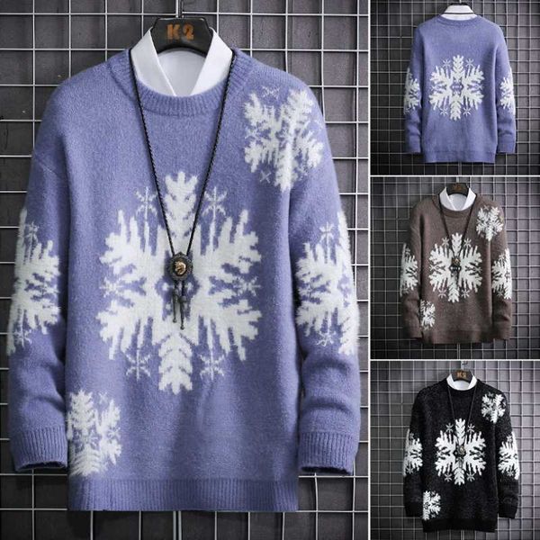 men's sweaters fashion round neck snowflake long-sleeved casual sweater autumn and winter loose comfortable stretch pullover, White;black
men's sweaters fashion round neck snowflake long-sleeved casual sweater autumn and winter loose comfortable stretch pullover, White;black
