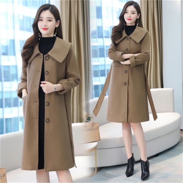 woman winter wool coats and jackets lapel wool & blends belt coat single breasted woolen overcoat casaco feminino long cloak lj200928, Black
woman winter wool coats and jackets lapel wool & blends belt coat single breasted woolen overcoat casaco feminino long cloak lj200928, Black