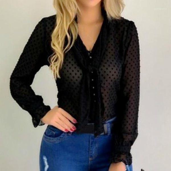 2020 new fashion women chiffon blouses shirt v-neck casual office long sleeve shirt blusas mujer de moda1, White 
2020 new fashion women chiffon blouses shirt v-neck casual office long sleeve shirt blusas mujer de moda1, White