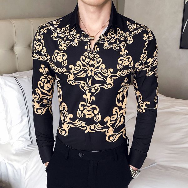 2020 casual long-sleeved baroque thin fit black white club men's party shirt 8k5f, White;black
2020 casual long-sleeved baroque thin fit black white club men's party shirt 8k5f, White;black