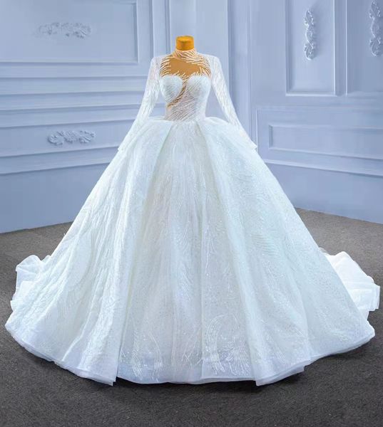 100% real picture luxury ball gown wedding dresses high neck long sleeve glitter beads sequins lace church bridal gown robe de mariée custom, White
100% real picture luxury ball gown wedding dresses high neck long sleeve glitter beads sequins lace church bridal gown robe de mariée custom, White