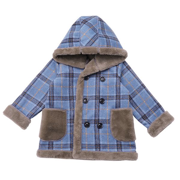 new fashion children's coat thickened plus fleece coat luxury trendy plaid warm plush mid-length design casual coat ing, Blue;gray
new fashion children's coat thickened plus fleece coat luxury trendy plaid warm plush mid-length design casual coat ing, Blue;gray