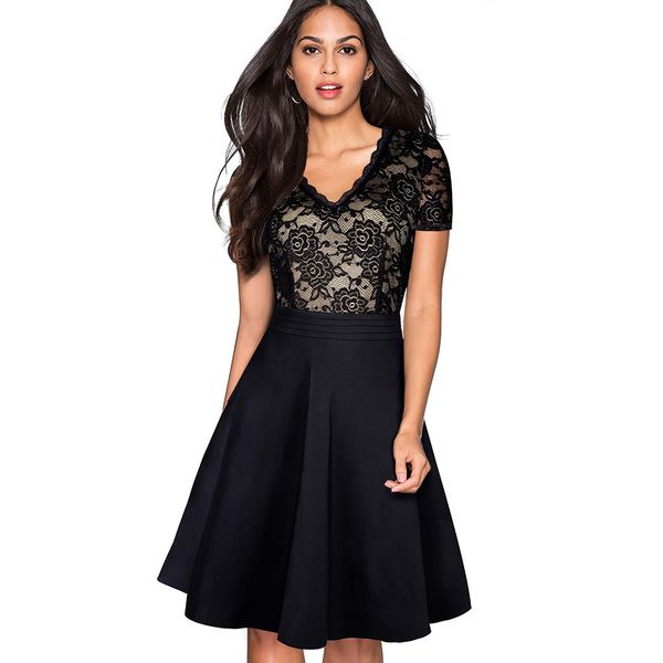 nice-forever vintage black flower elegant lace ruffle vestidos see through sleeve a-line pinup business women flare dress a062 c0122
nice-forever vintage black flower elegant lace ruffle vestidos see through sleeve a-line pinup business women flare dress a062 c0122