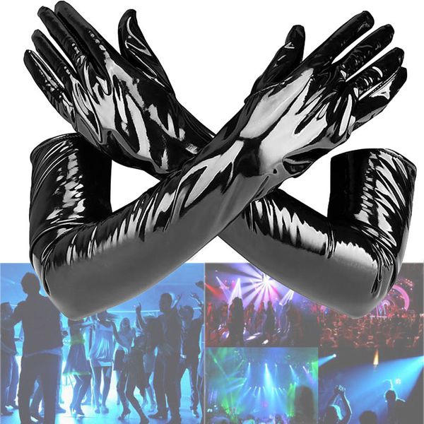 58cm long gloves toys dance play cosplay costume black faux leather gloves for women party opera zipper gloves mittens 201020, Blue;gray
58cm long gloves toys dance play cosplay costume black faux leather gloves for women party opera zipper gloves mittens 201020, Blue;gray