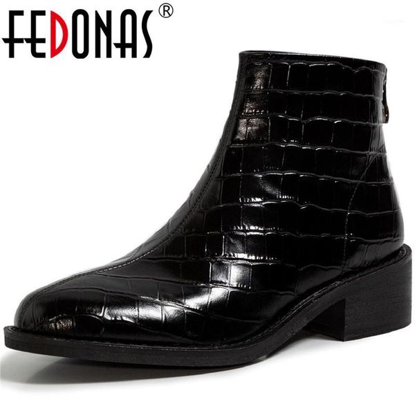 fedonas concise back zipper shoes woman heels genuine leather round toe boots for women winter working party ankle boots1, Black
fedonas concise back zipper shoes woman heels genuine leather round toe boots for women winter working party ankle boots1, Black