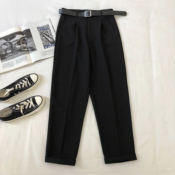 neploe black suit harem pants women korean sashes pockets office ladies pants ankle trousers high waist slim solid pantalon 201031, Black;white
neploe black suit harem pants women korean sashes pockets office ladies pants ankle trousers high waist slim solid pantalon 201031, Black;white