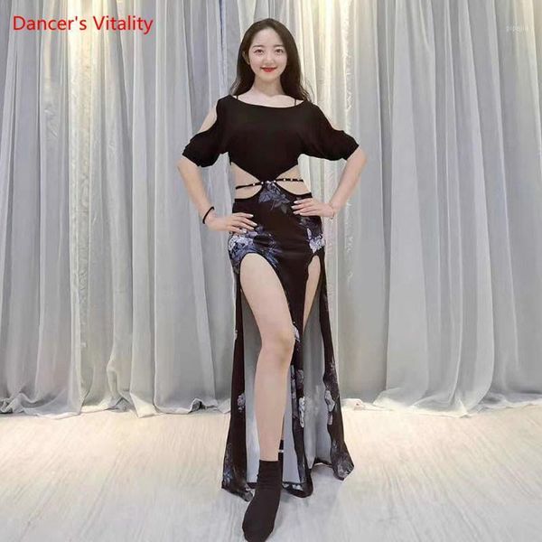 belly dance female elegant modal dress practice clothes woman training clothing profession performance long skirt1, Black;red
belly dance female elegant modal dress practice clothes woman training clothing profession performance long skirt1, Black;red
