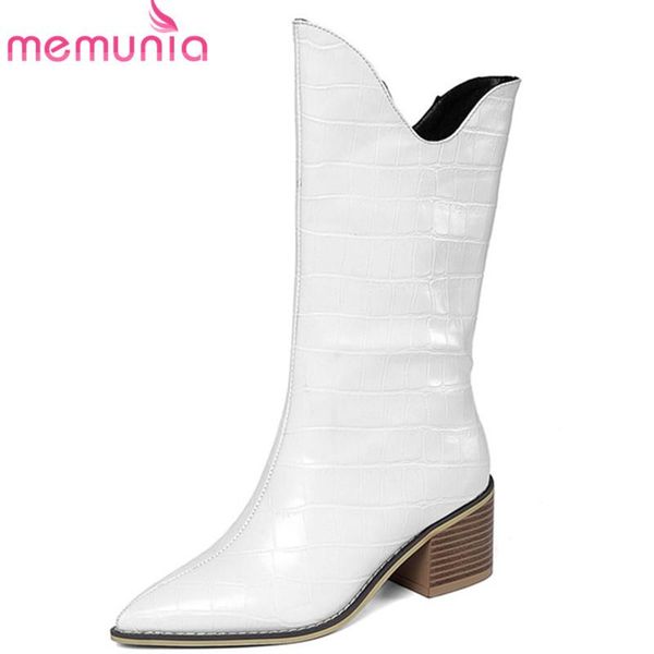 boots memunia 2021 women mid calf pointed toe square heels shoes ladies fashion slip on autumn winter, Black
boots memunia 2021 women mid calf pointed toe square heels shoes ladies fashion slip on autumn winter, Black