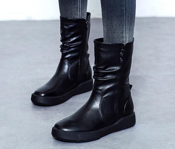 genuine leather high-heeled breathable classic elegant fashion boots shose cancise pumps winter soft and comfortable wedges women boots, Black
genuine leather high-heeled breathable classic elegant fashion boots shose cancise pumps winter soft and comfortable wedges women boots, Black