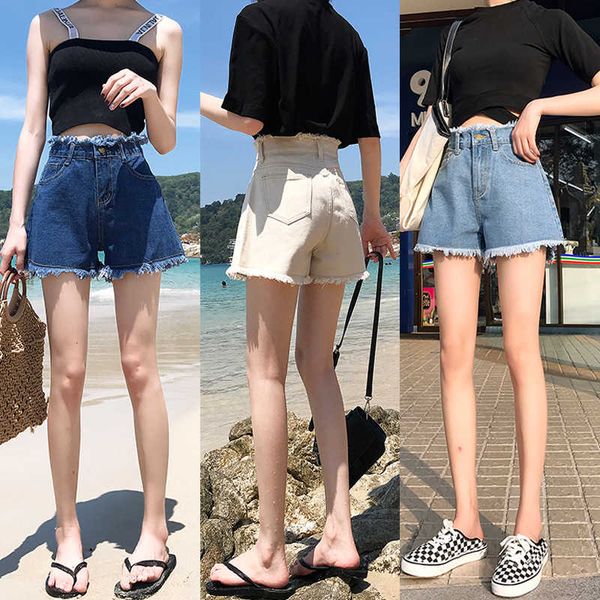 summer new korean loose student wide leg shorts net red high waist jeans women's pants, White;black
summer new korean loose student wide leg shorts net red high waist jeans women's pants, White;black