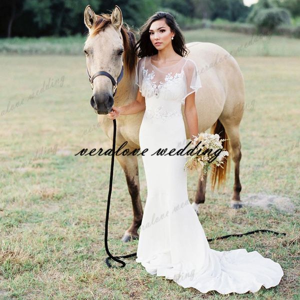 new collection country wedding dress mermaid scoop sheer neck short sleeves bridal party gowns vestido de fiesta de boda 2021, White
new collection country wedding dress mermaid scoop sheer neck short sleeves bridal party gowns vestido de fiesta de boda 2021, White