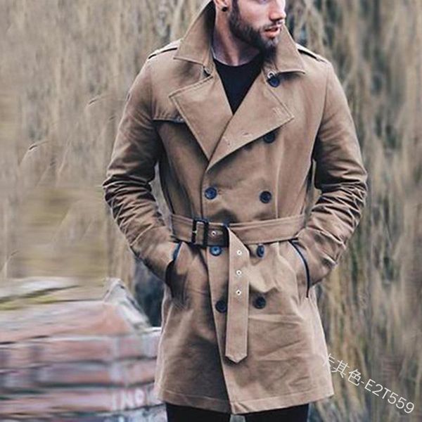 men's wool & blends wepbel waterproof coat trench long double-breasted british slim-fitting, Black
men's wool & blends wepbel waterproof coat trench long double-breasted british slim-fitting, Black