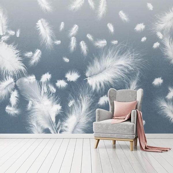 custom any size mural wallpaper 3d white feather wall painting living room bedroom home decor self-adhesive waterproof stickers
custom any size mural wallpaper 3d white feather wall painting living room bedroom home decor self-adhesive waterproof stickers