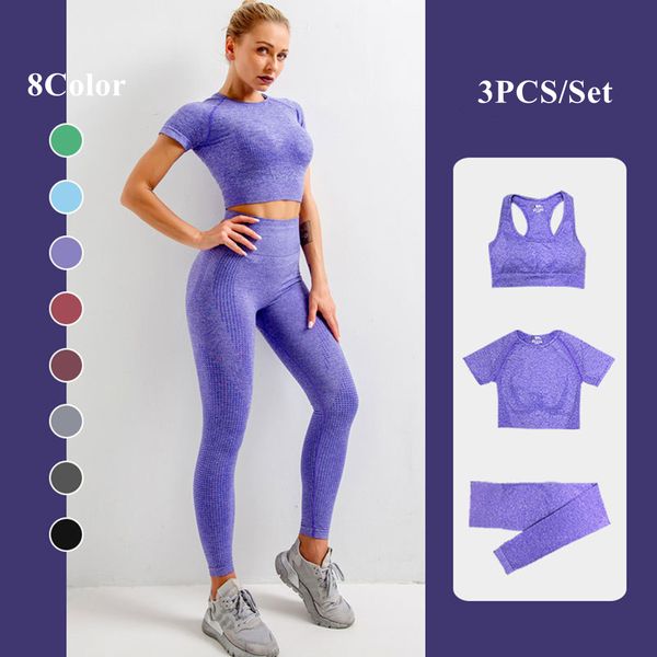 3pcs seamless womenyoga set sportswear fitness clothes short sleeve crop high waist sports suits in gym indoor sports, White;red
3pcs seamless womenyoga set sportswear fitness clothes short sleeve crop high waist sports suits in gym indoor sports, White;red