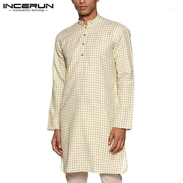 incerun men long shirt plaid long sleeve clothes vintage stand collar kurtas streetwear muslim casual men shirt 20201, White;black
incerun men long shirt plaid long sleeve clothes vintage stand collar kurtas streetwear muslim casual men shirt 20201, White;black