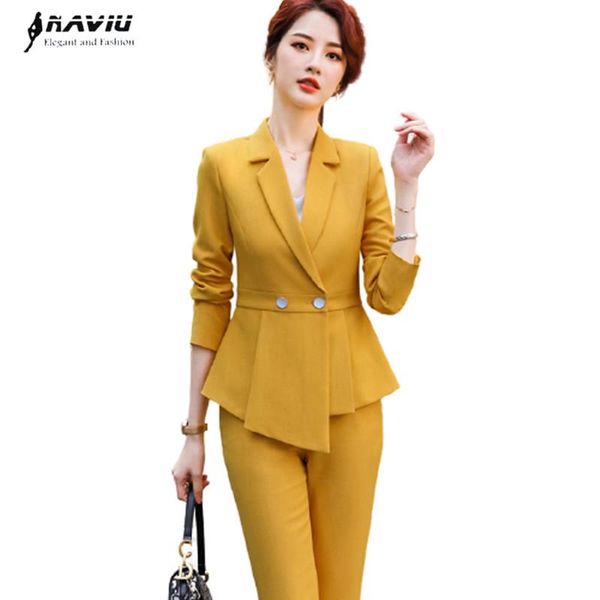 yellow suits pants women autumn fashion temperament irregular hem long sleeve blazer sets office ladies business work wear, White
yellow suits pants women autumn fashion temperament irregular hem long sleeve blazer sets office ladies business work wear, White