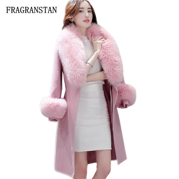 women's wool & blends 2021 women winter luxurious large fur collar coats thick warm woolen ladies fashion jackets slim overcoats h201, Black
women's wool & blends 2021 women winter luxurious large fur collar coats thick warm woolen ladies fashion jackets slim overcoats h201, Black