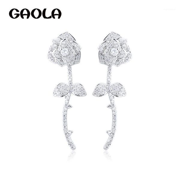 GAOLA New Rose Dangle Earring Fashion Flower Cubic Zirconia Earrings GLE54991, Silver
GAOLA New Rose Dangle Earring Fashion Flower Cubic Zirconia Earrings GLE54991, Silver