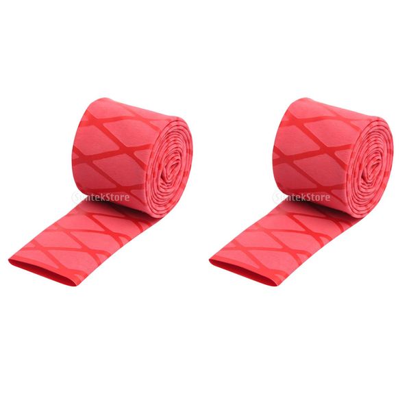 2pcs heat shrink tubing textured tube fishing rod handle racket sleeve red easy to use