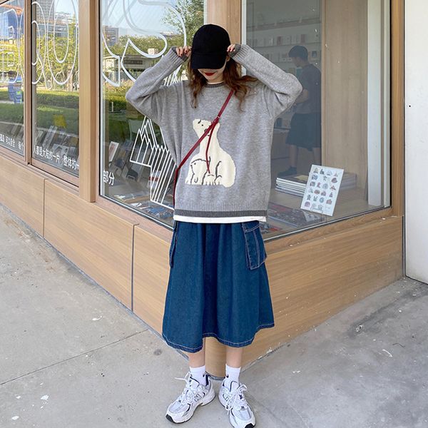 2021 New Autumn winter sweaters and jumpers Korean style cartoon warm shredded bear sweatshirt women's mesh (f1439) OC44, White;black 
2021 New Autumn winter sweaters and jumpers Korean style cartoon warm shredded bear sweatshirt women's mesh (f1439) OC44, White;black