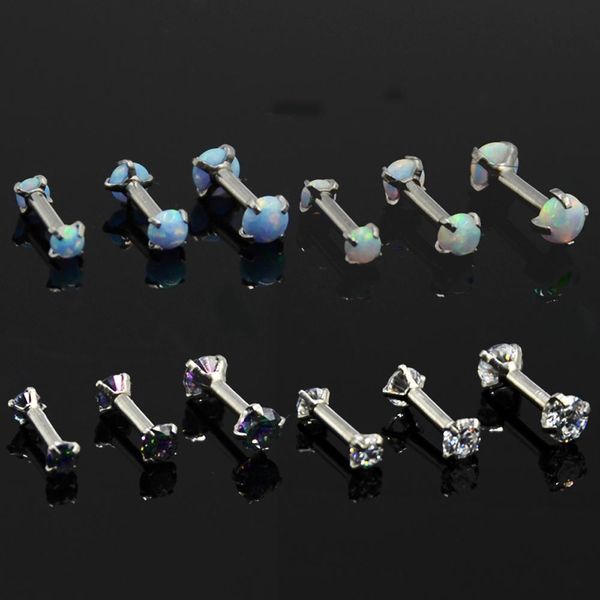 showlove-1pc surgical steel opal zircon eyebrow ring horseshoe ear tragus cartilage earring industrial barbell piercing jewelry q sqcavy, Silver
showlove-1pc surgical steel opal zircon eyebrow ring horseshoe ear tragus cartilage earring industrial barbell piercing jewelry q sqcavy, Silver