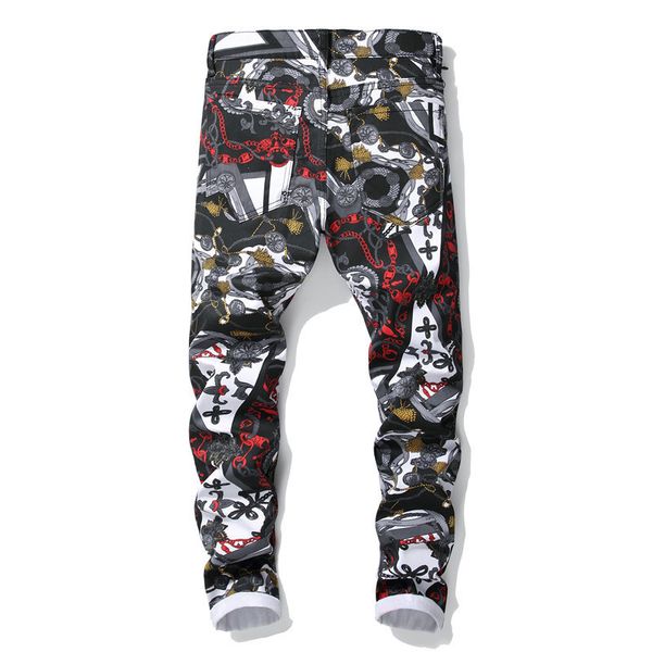 2019 spring and autumn new listing men's european printed jeans leisure fashion elastic force straight jeans 36 38, Blue
2019 spring and autumn new listing men's european printed jeans leisure fashion elastic force straight jeans 36 38, Blue