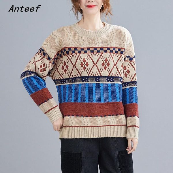 women's sweaters cotton knitted plus size oversized vintage pull causal loose autumn winter pullover sweater for women clothes 2021, White;black
women's sweaters cotton knitted plus size oversized vintage pull causal loose autumn winter pullover sweater for women clothes 2021, White;black