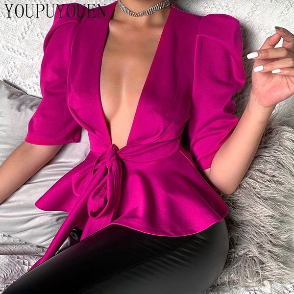 ruffle puff sleeve blouse shirt puffy bow lace-up v neck elegant peplum woman summer fashion blouses women clothes y200622, White
ruffle puff sleeve blouse shirt puffy bow lace-up v neck elegant peplum woman summer fashion blouses women clothes y200622, White