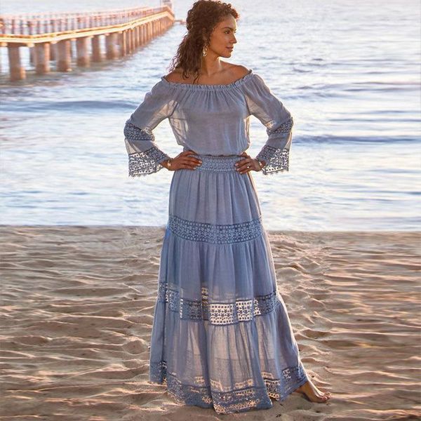bohemian blue long beach cover up robe de plage swimsuit beach tunic bathing suit cover ups kaftan swim up a3341, White;black
bohemian blue long beach cover up robe de plage swimsuit beach tunic bathing suit cover ups kaftan swim up a3341, White;black
